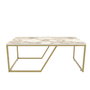 Hanah Home Wendy Mesa de Centro Blanco y Oro
